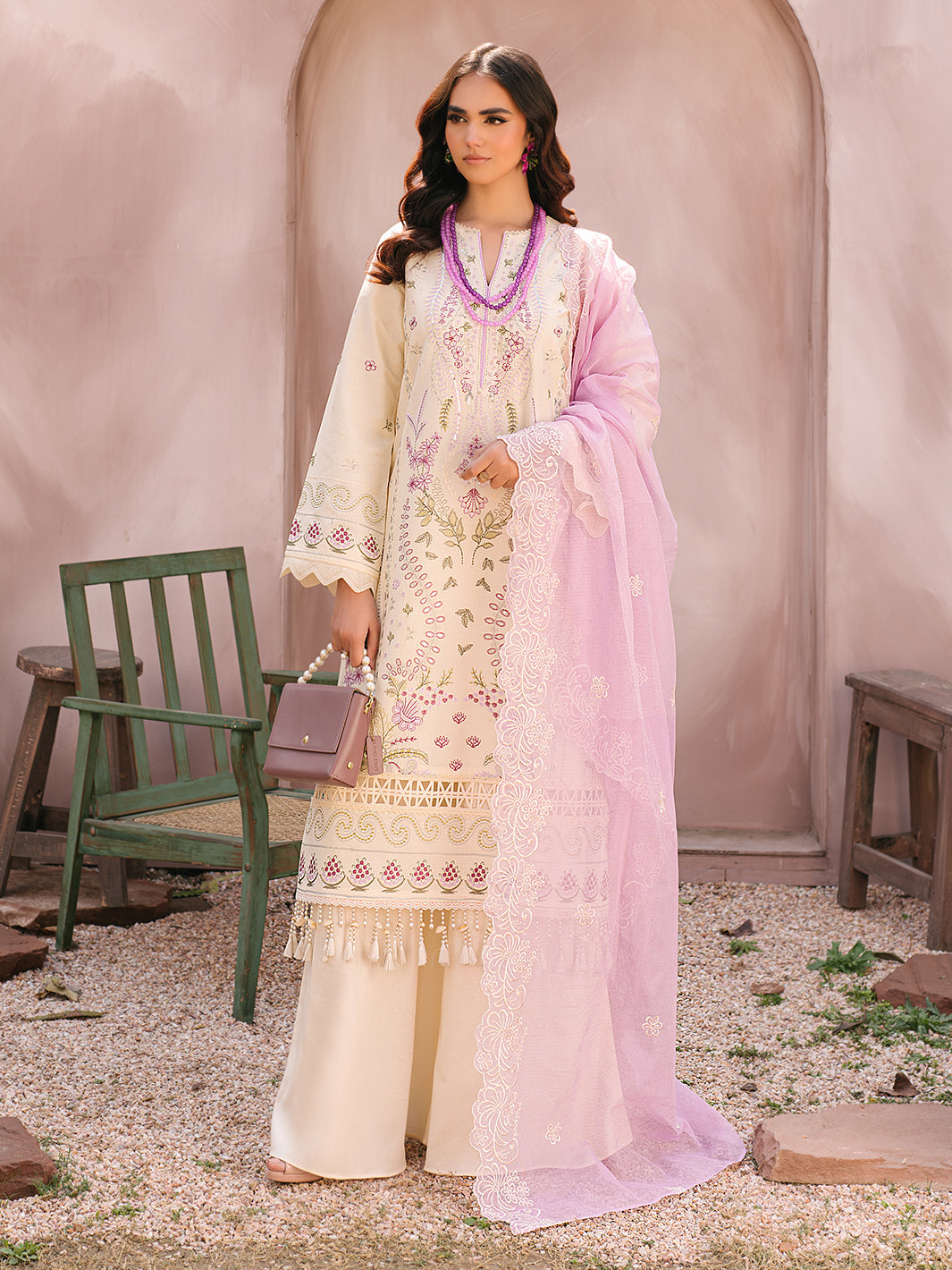 Mahnur | Masakali Luxury Lawn 24 | MK 01 - B -  Mahnur Luxury - Original Designer Dress - House of Maryam