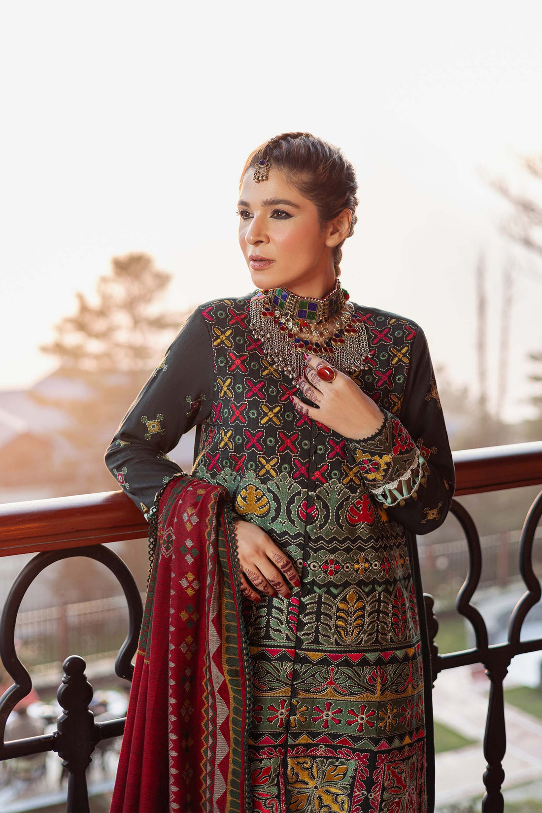Maryam Hussain | Silk Edit |  Forest -  Maryam Hussain Ladies Clothes - Original Designer Dress - House of Maryam