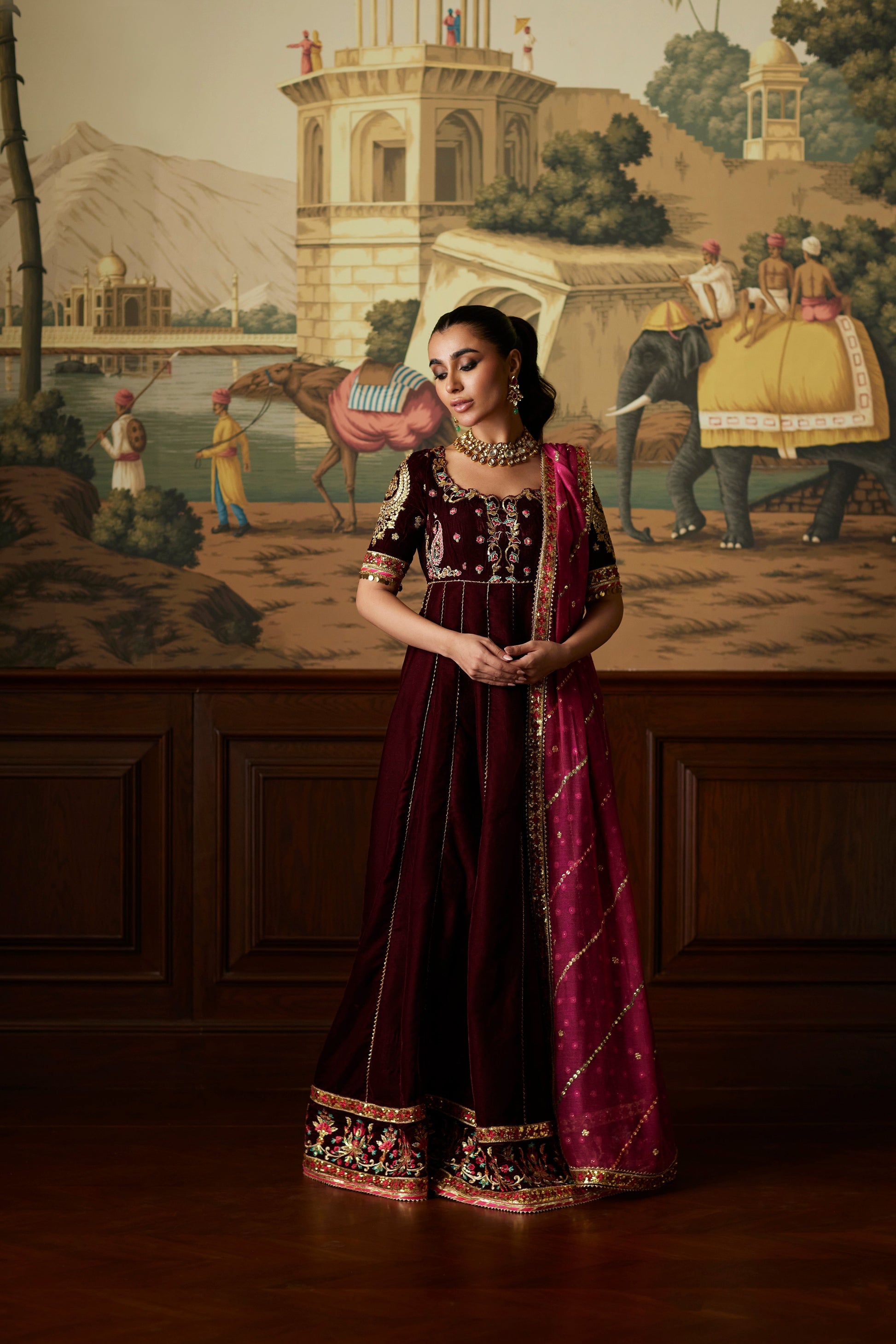 Mina Hassan | Velvet Luxe |  Daaniya -  Mina Hassan Ladies Clothes - Original Designer Dress - House of Maryam