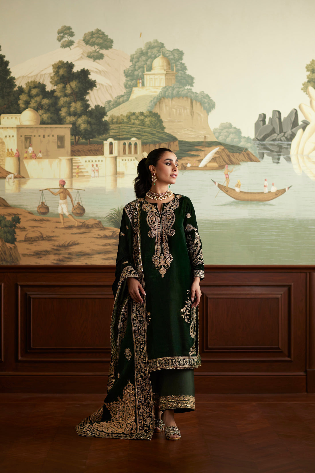 Mina Hassan | Velvet Luxe | Zehra -  Mina Hassan Ladies Clothes - Original Designer Dress - House of Maryam