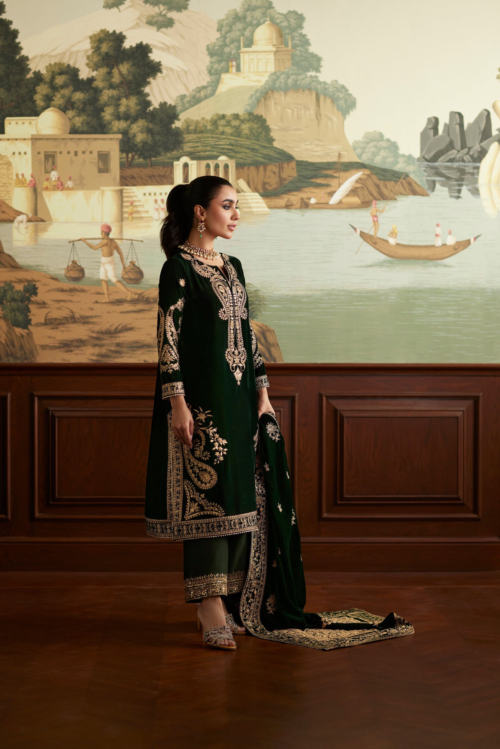 Mina Hassan | Velvet Luxe | Zehra -  Mina Hassan Ladies Clothes - Original Designer Dress - House of Maryam
