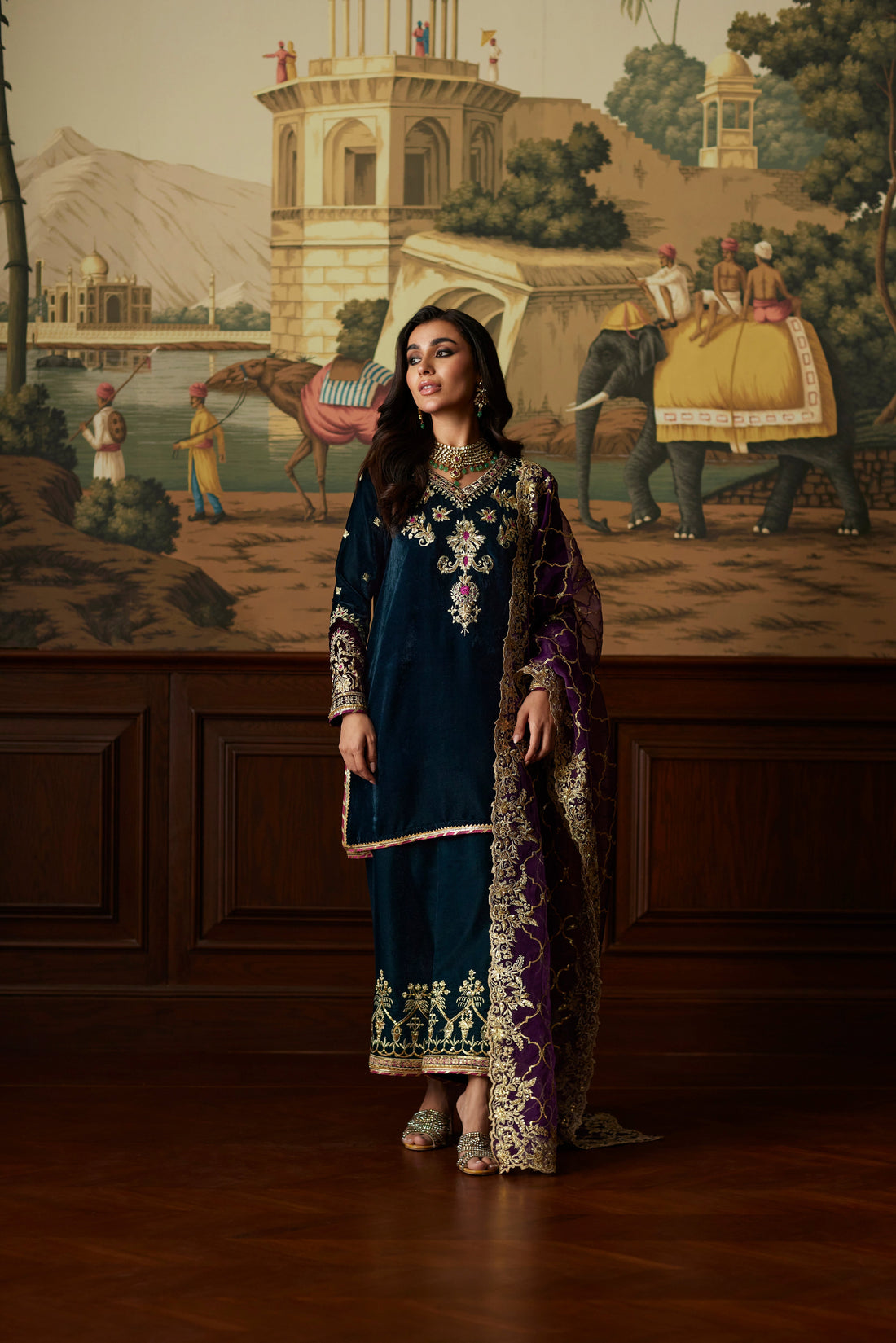 Mina Hassan | Velvet Luxe |  Amani -  Mina Hassan Ladies Clothes - Original Designer Dress - House of Maryam