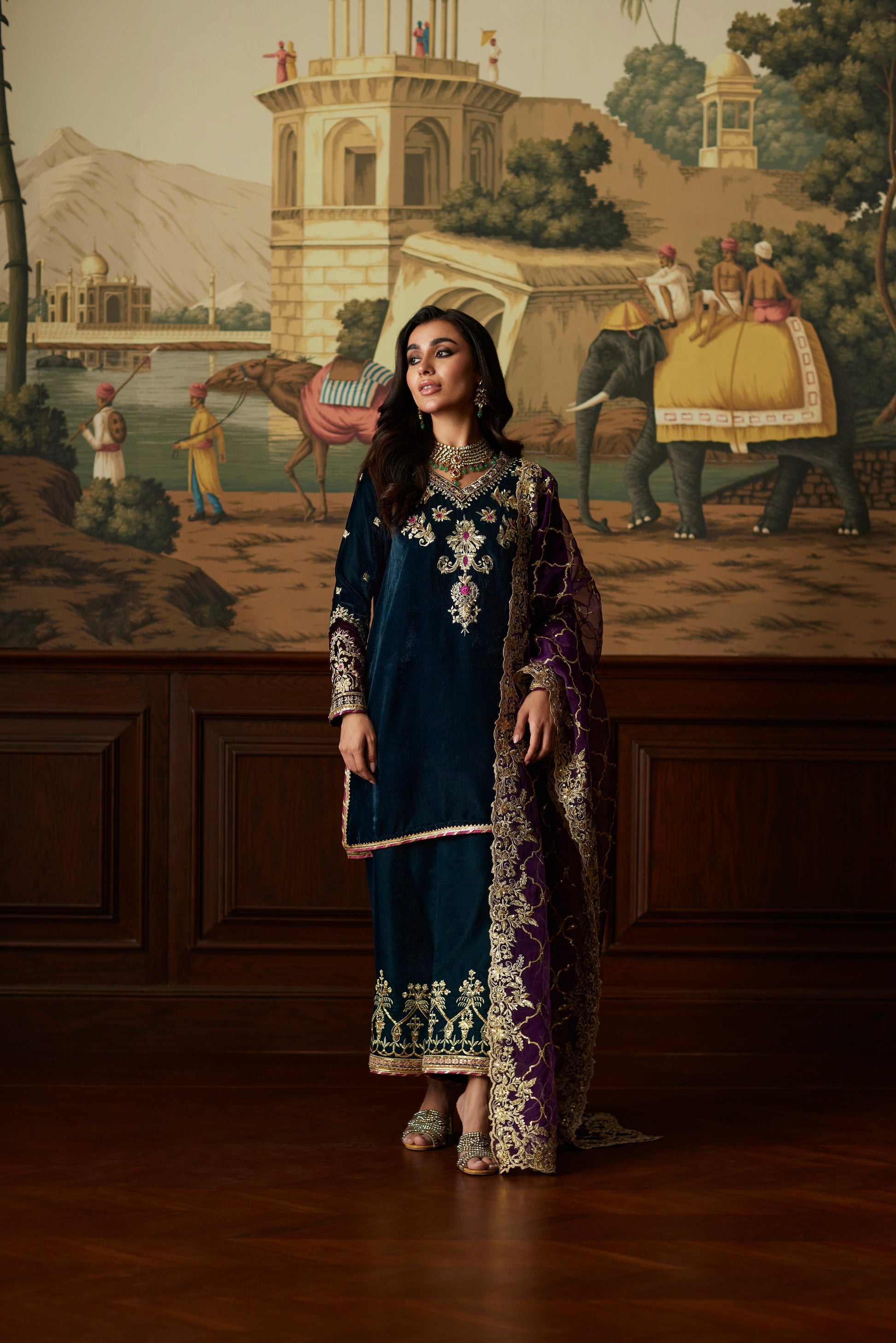 Mina Hassan | Velvet Luxe |  Amani -  Mina Hassan Ladies Clothes - Original Designer Dress - House of Maryam