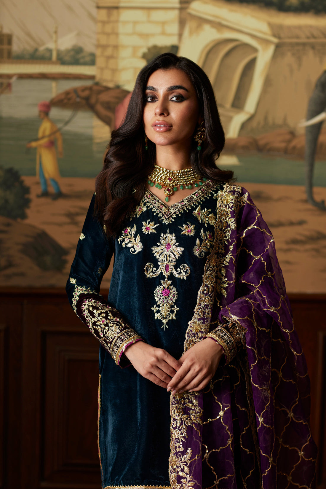 Mina Hassan | Velvet Luxe |  Amani -  Mina Hassan Ladies Clothes - Original Designer Dress - House of Maryam