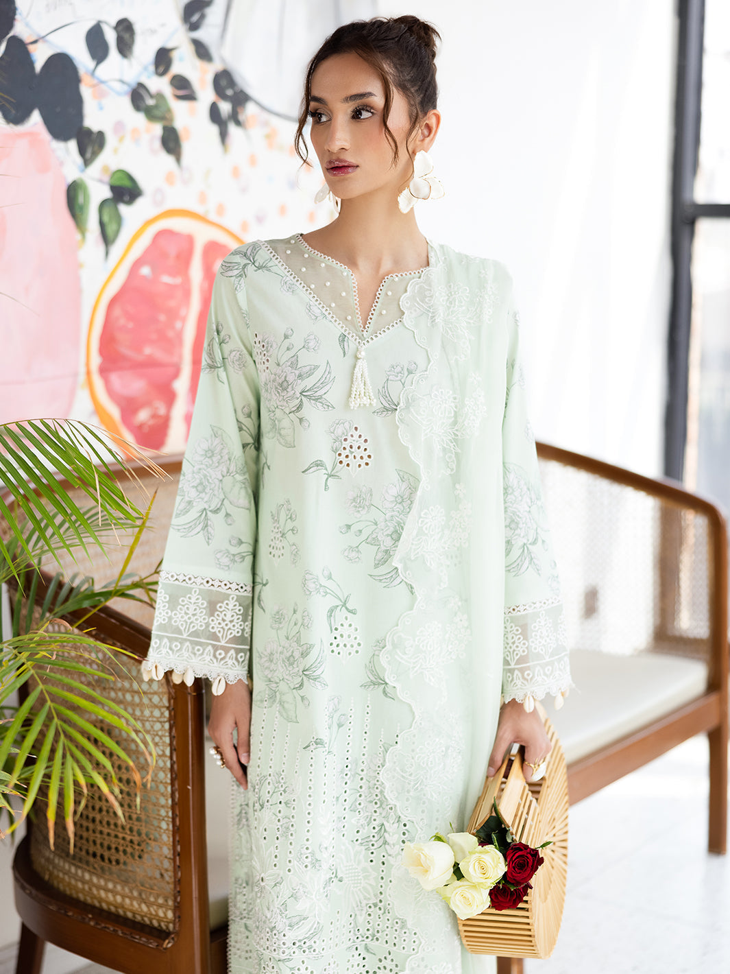 Mahnur | After Hours Luxury Lawn 25 | Mint Mirage -  Mahnur Ladies Clothes - Original Designer Dress - House of Maryam
