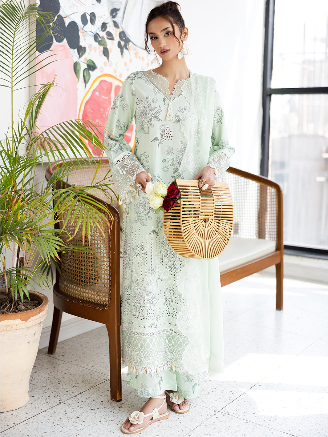 Mahnur | After Hours Luxury Lawn 25 | Mint Mirage -  Mahnur Ladies Clothes - Original Designer Dress - House of Maryam