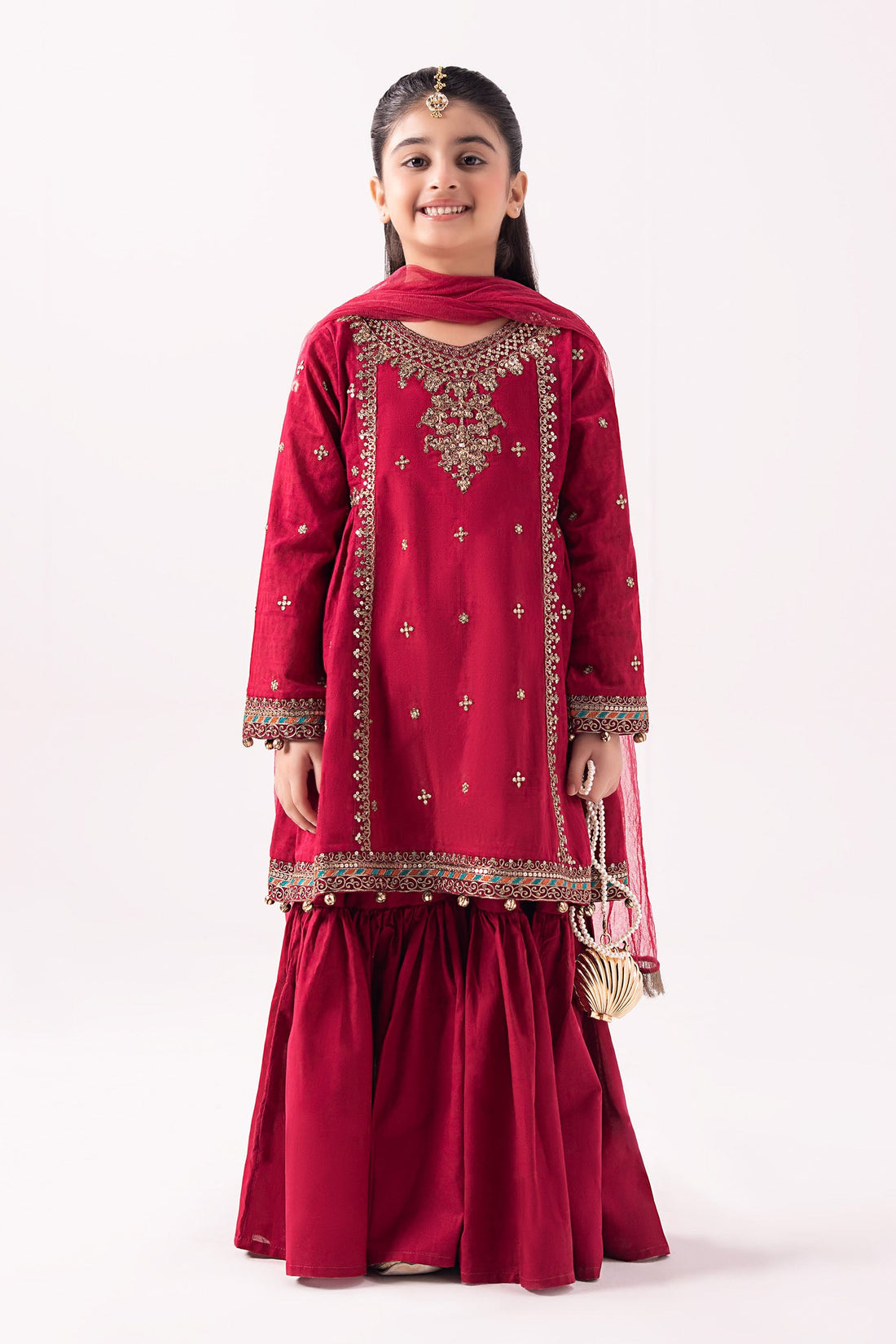 Maria B | Girls | MKD-EA24-17R1 (Pink) -  Maria B Maria B Kids - Original Designer Dress - House of Maryam