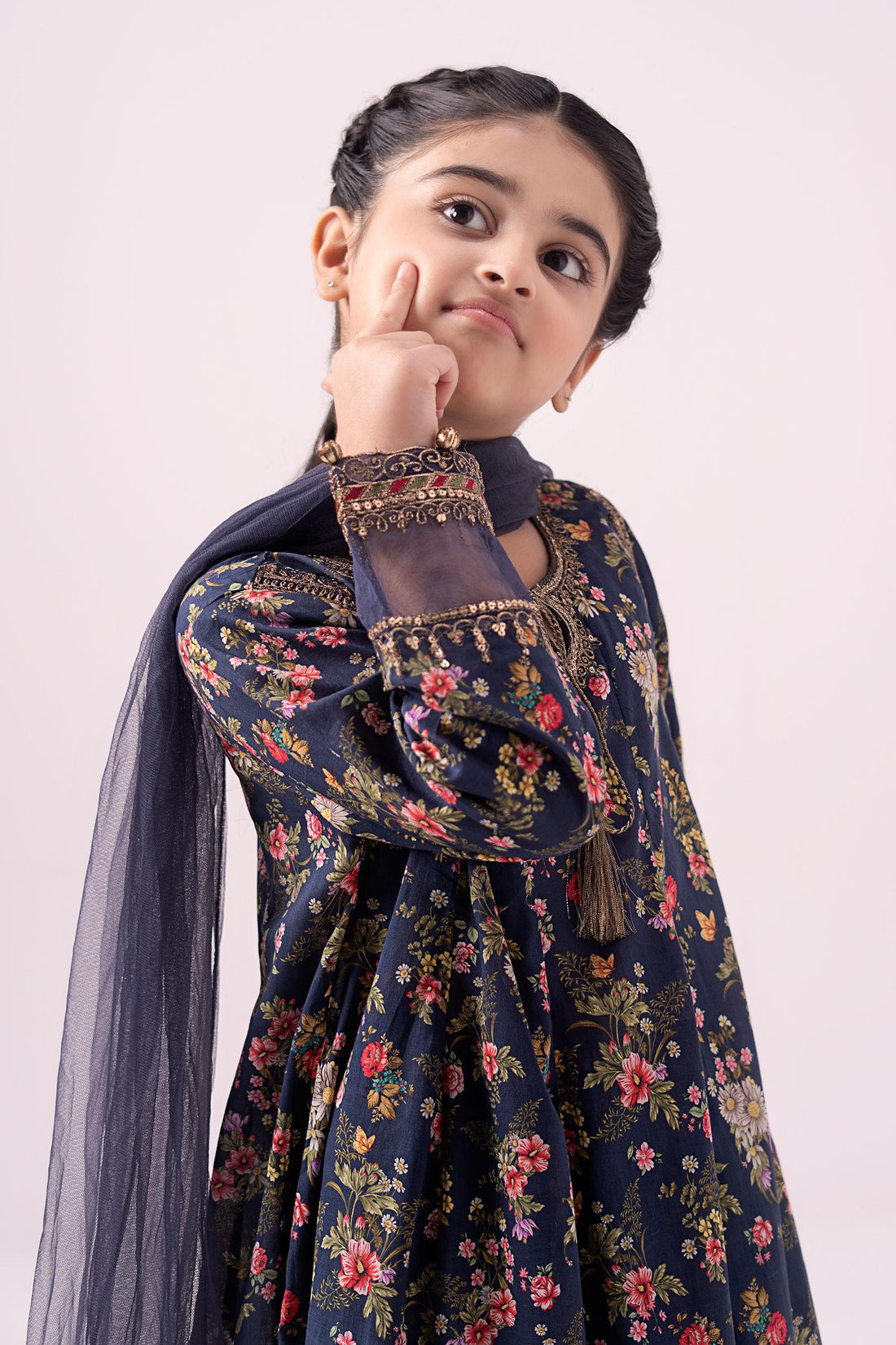 Maria B | Girls | MKD-EA24-21R1 (Blue Printed) -  Maria B Maria B Kids - Original Designer Dress - House of Maryam
