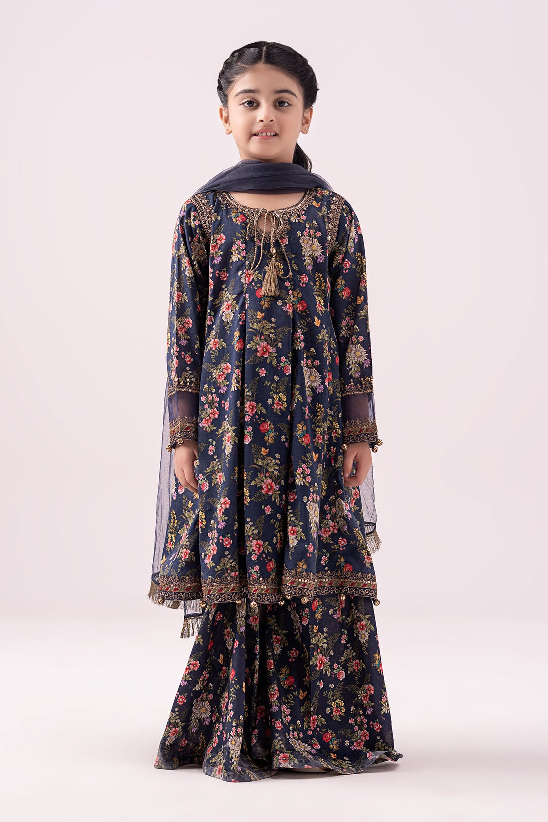 Maria B | Girls | MKD-EA24-21R1 (Blue Printed) -  Maria B Maria B Kids - Original Designer Dress - House of Maryam