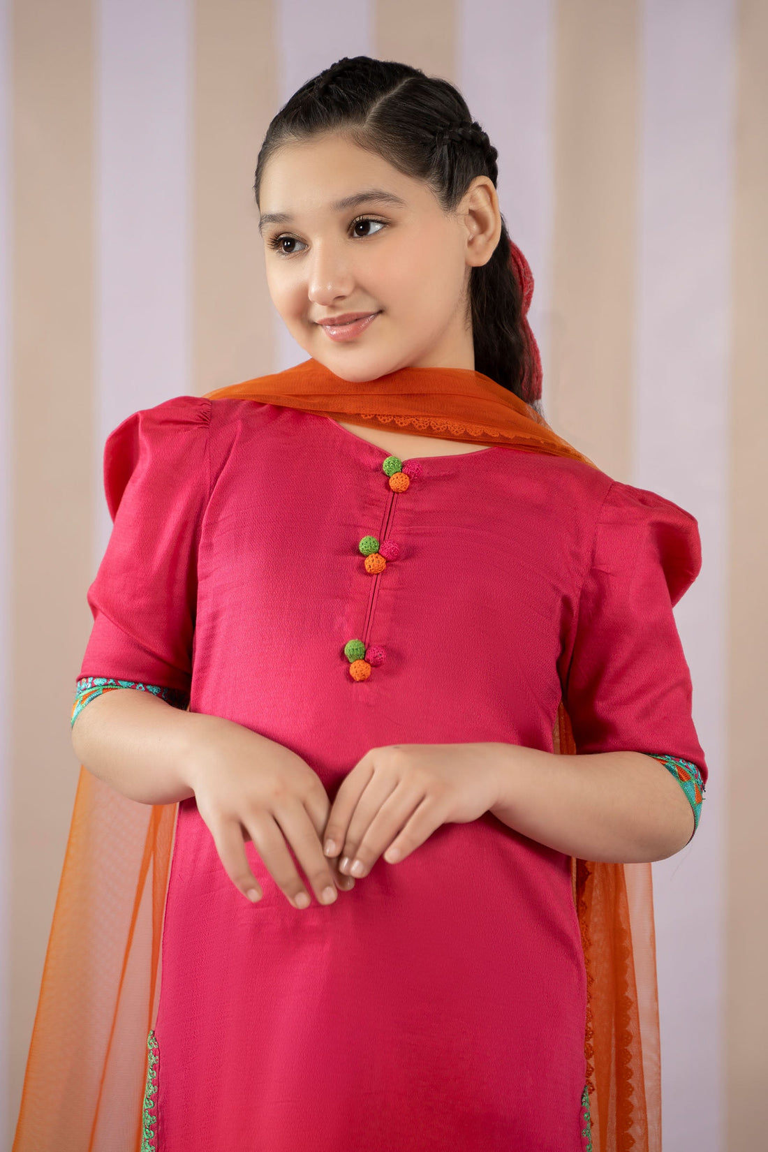 Maria B | Girls | MKD-EF25-55 (Pink) -  Maria B Maria B Kids - Original Designer Dress - House of Maryam