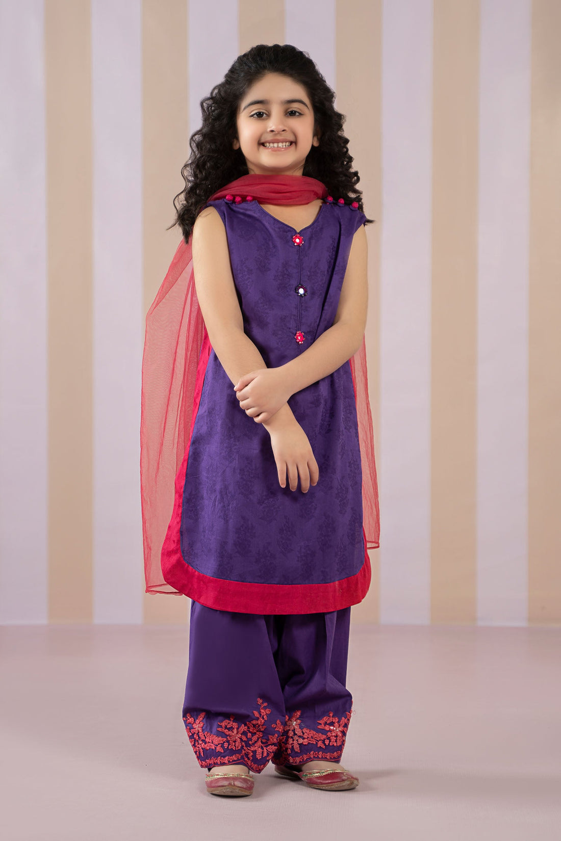 Maria B | Girls | MKD-EF25-56 (Purple) -  Maria B Maria B Kids - Original Designer Dress - House of Maryam