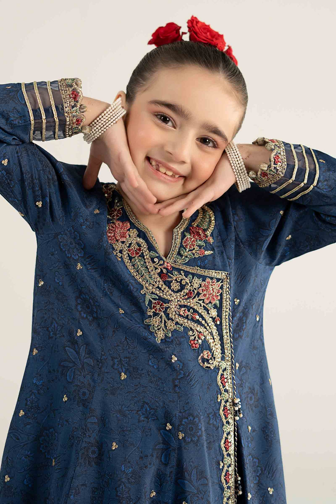 Maria B | Girls | MKS-EA25-07 (Blue) -  Maria B Maria B Kids - Original Designer Dress - House of Maryam