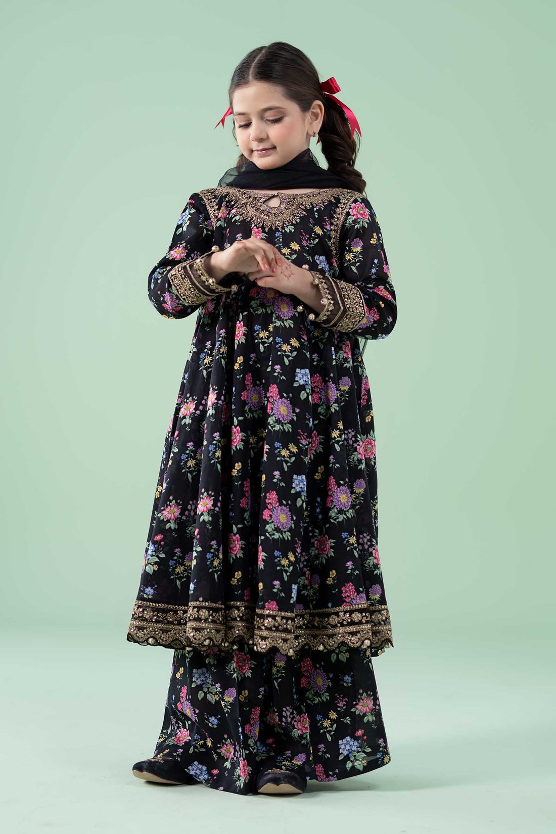 Maria B | Girls | MKD-EA25-03 (Black) -  Maria B Maria B Kids - Original Designer Dress - House of Maryam