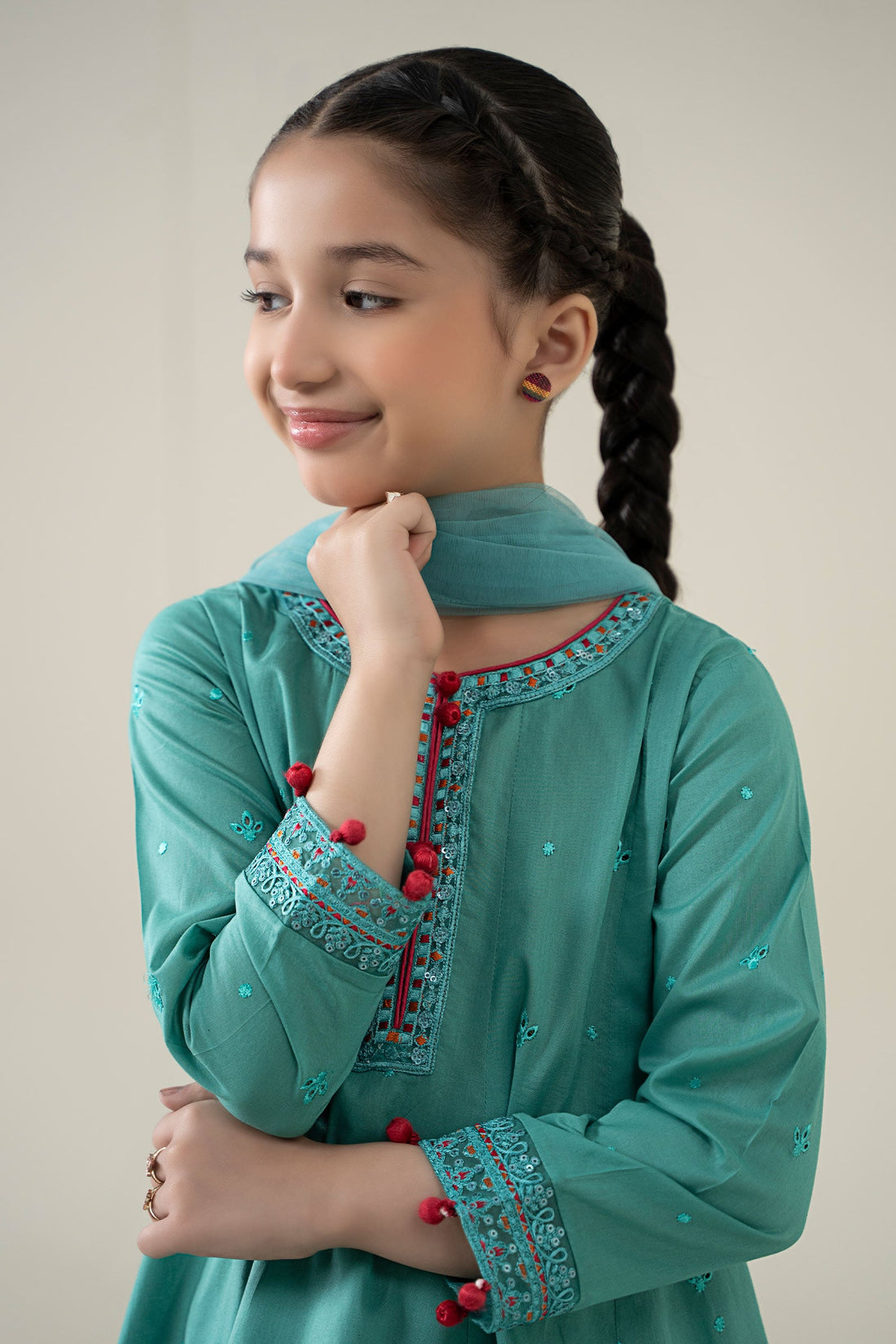 Maria B | Girls | MKD-EA25-06 (Ferozi) -  Maria B Maria B Kids - Original Designer Dress - House of Maryam