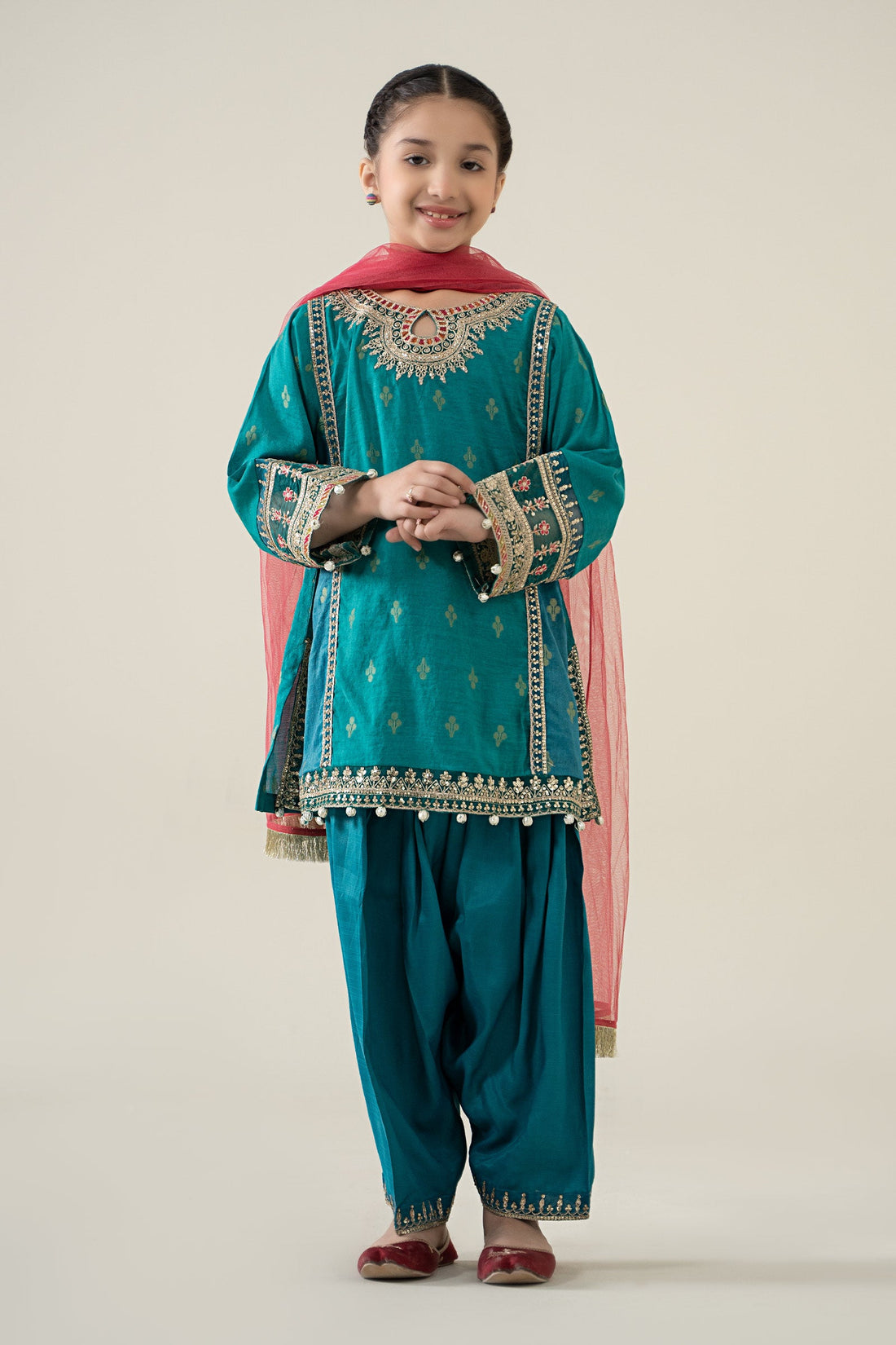 Maria B | Girls | MKS-EA25-21 (Green) -  Maria B Maria B Kids - Original Designer Dress - House of Maryam