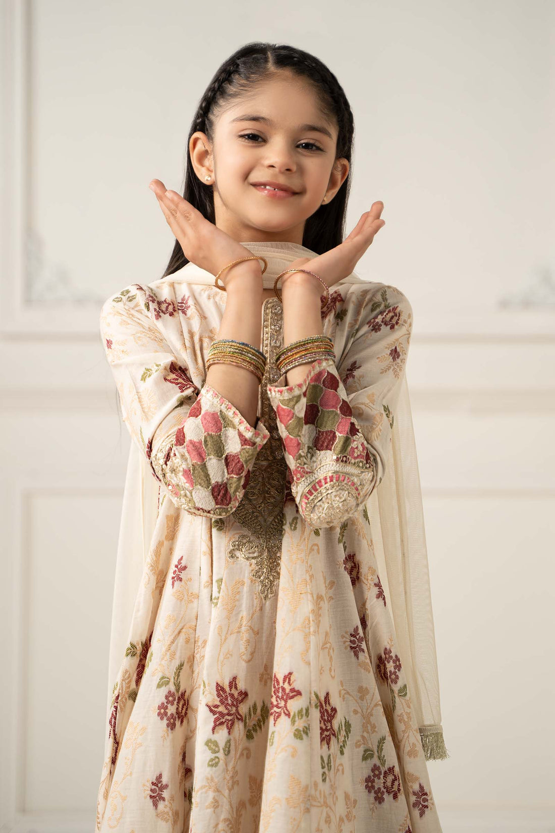 Maria B | Girls | MKD-EF22-21R1 (White) -  Maria B Maria B Kids - Original Designer Dress - House of Maryam