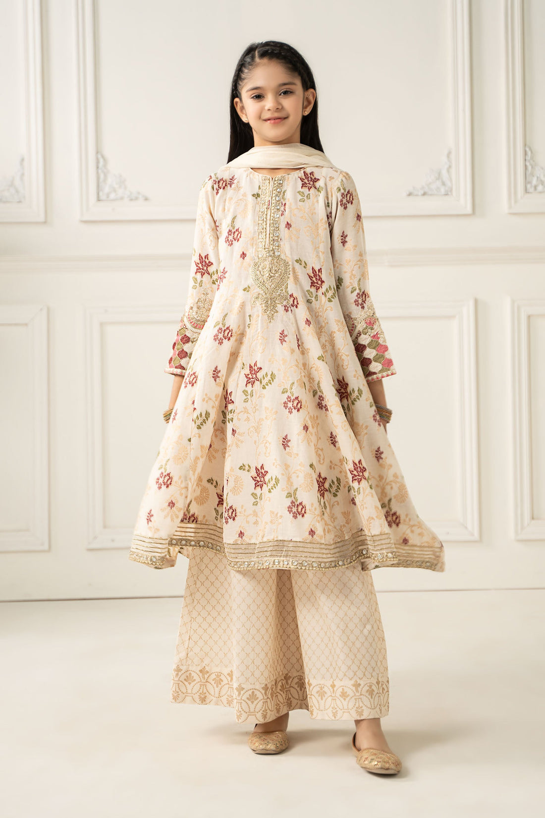 Maria B | Girls | MKD-EF22-21R1 (White) -  Maria B Maria B Kids - Original Designer Dress - House of Maryam