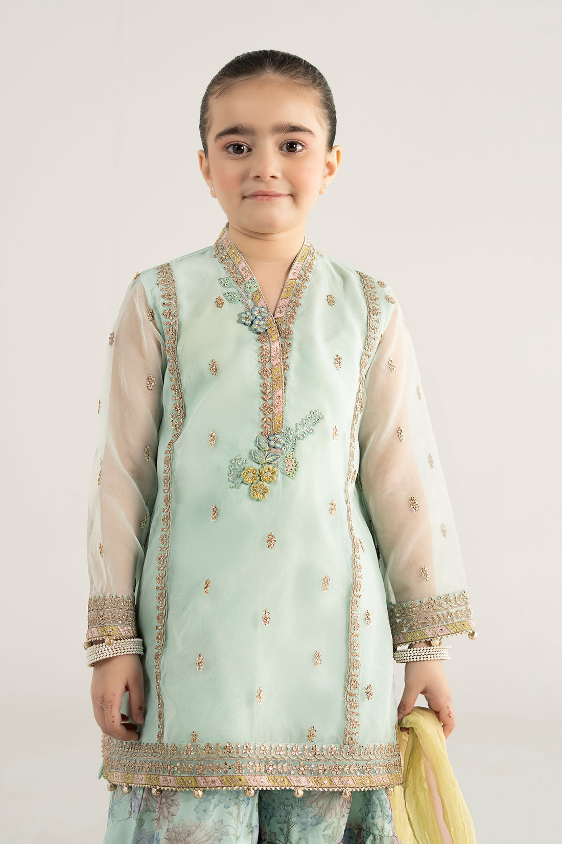 Maria B | Girls | MKS-EA25-43 (Ferozi) -  Maria B Maria B Kids - Original Designer Dress - House of Maryam