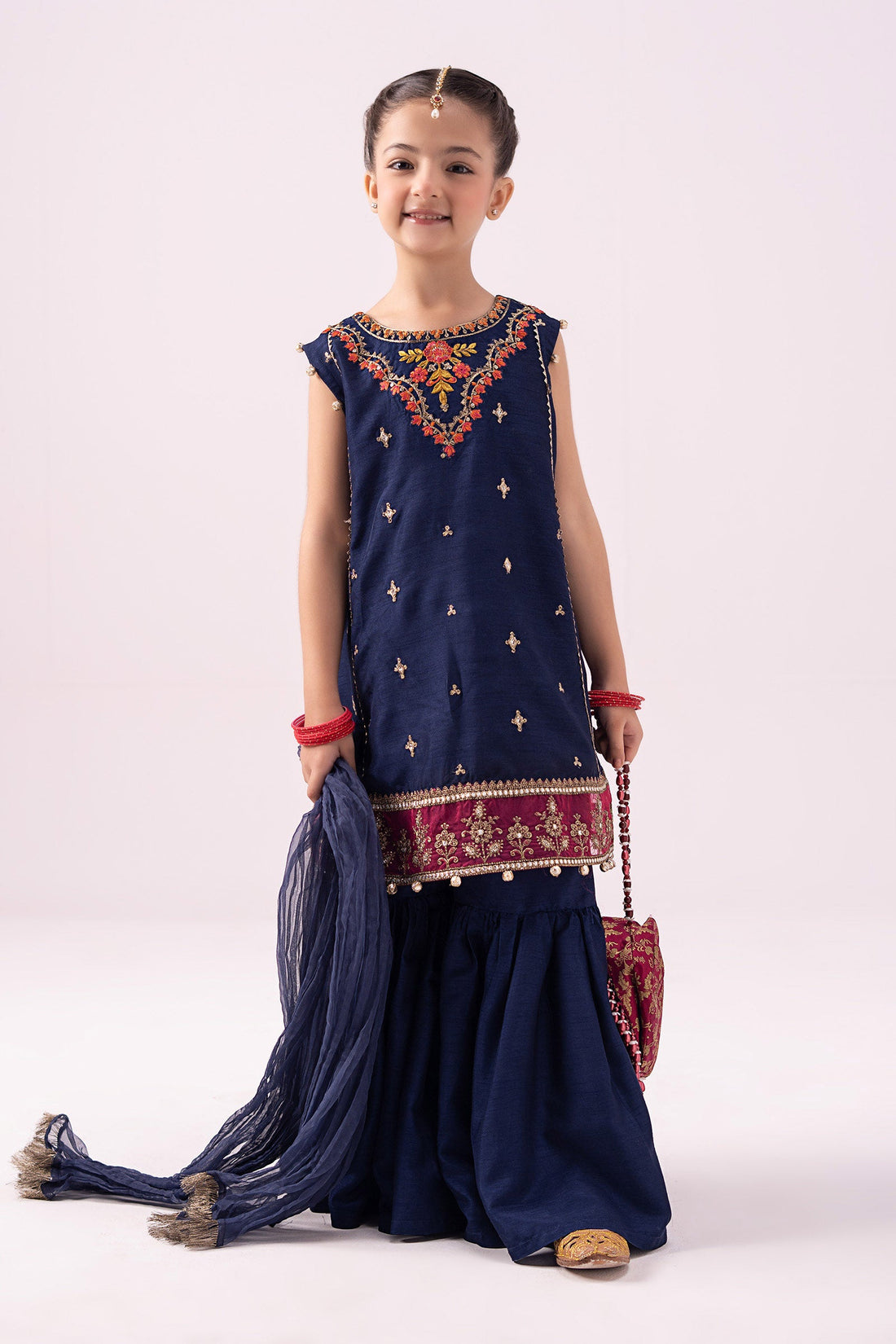Maria B | Girls | MKS-EF24-22R1 (Royal Blue) -  Maria B Maria B Kids - Original Designer Dress - House of Maryam