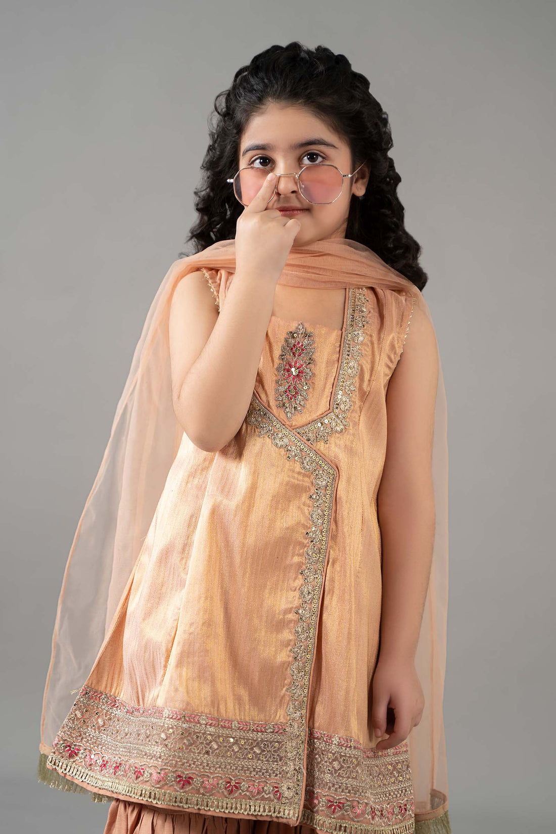 Maria B | Girls | MKS-EF25-36 (Pink) -  Maria B Maria B Kids - Original Designer Dress - House of Maryam