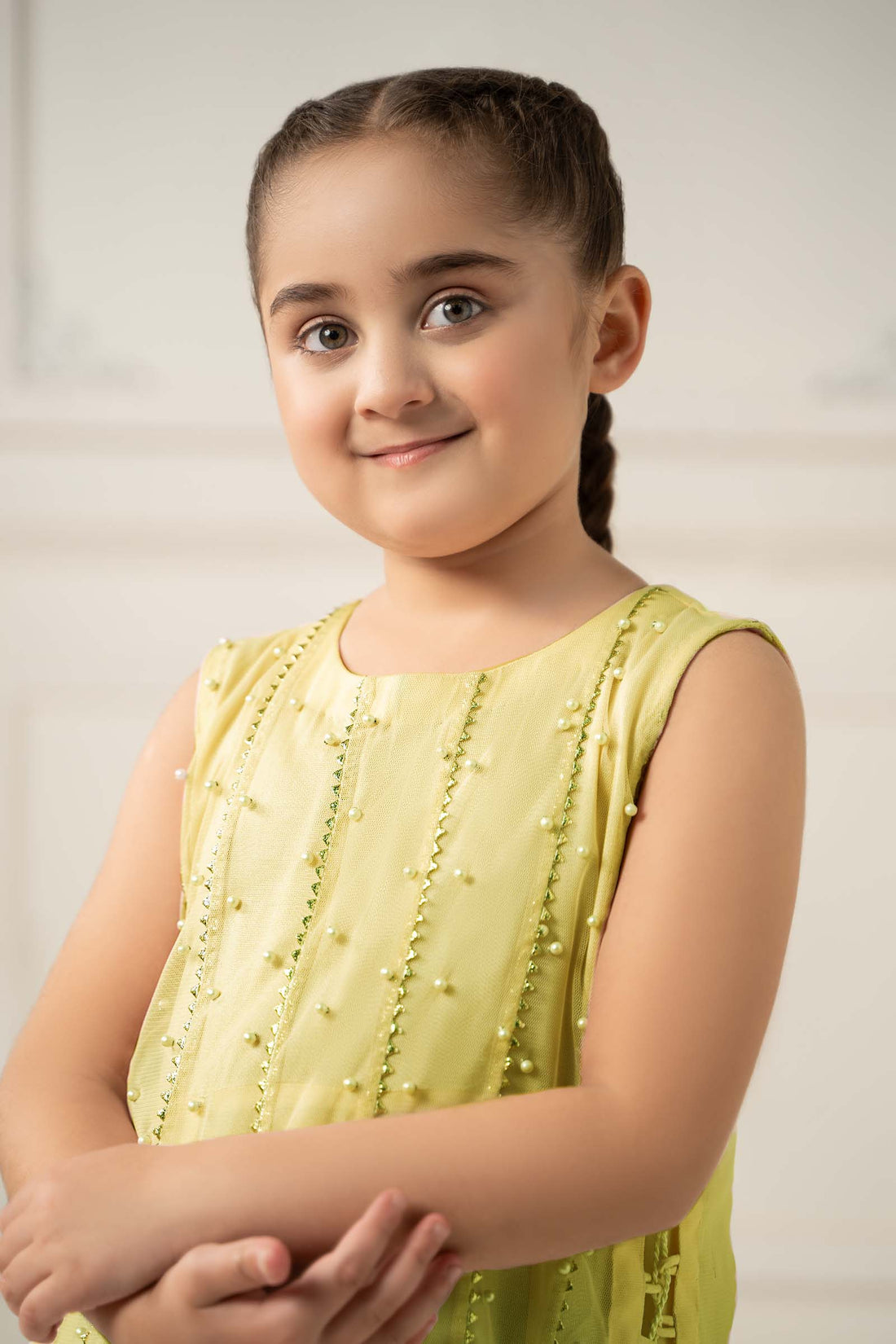 Maria B | Girls | MKS-EF25-38 (Yellow) -  Maria B Maria B Kids - Original Designer Dress - House of Maryam