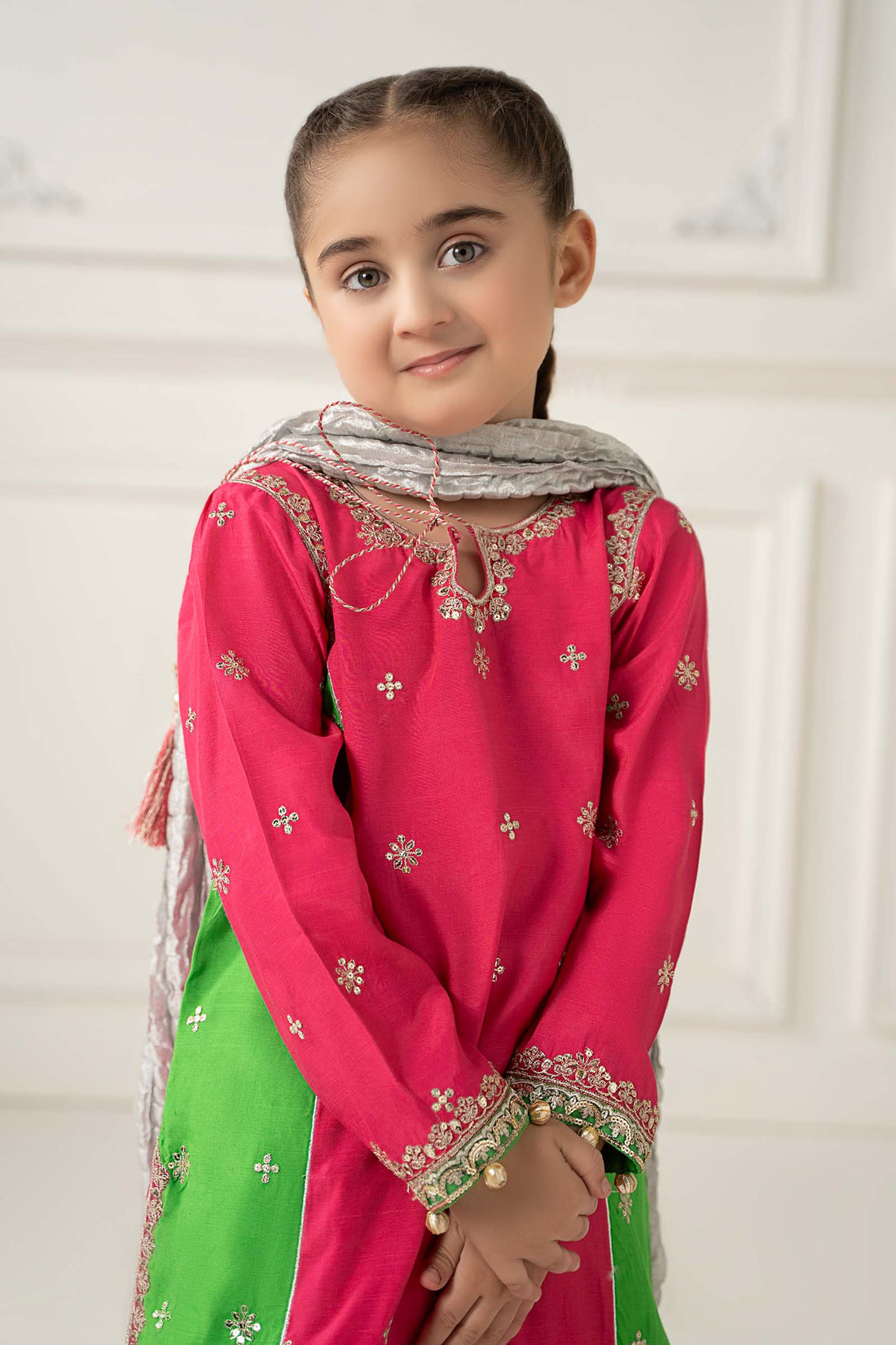 Maria B | Girls | MKS-EF25-50 (Pink) -  Maria B Maria B Kids - Original Designer Dress - House of Maryam