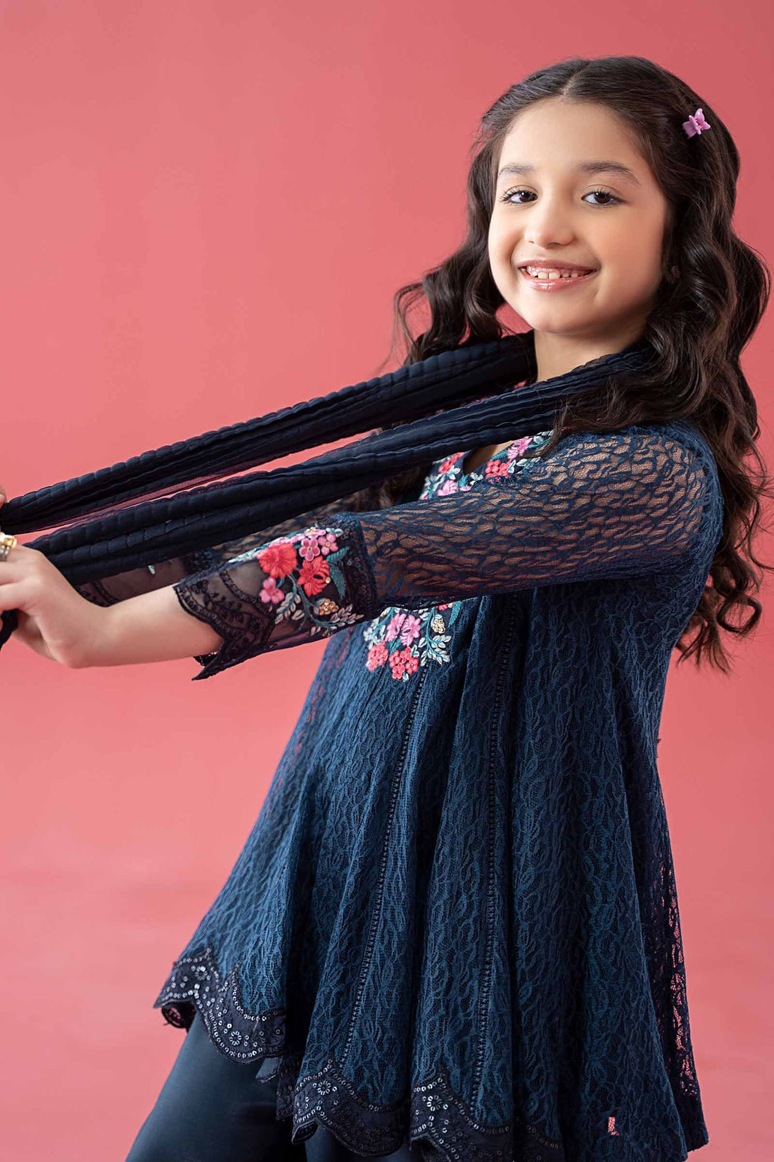 Maria B | Girls | MKS-EA25-45 (Blue) -  Maria B Maria B Kids - Original Designer Dress - House of Maryam