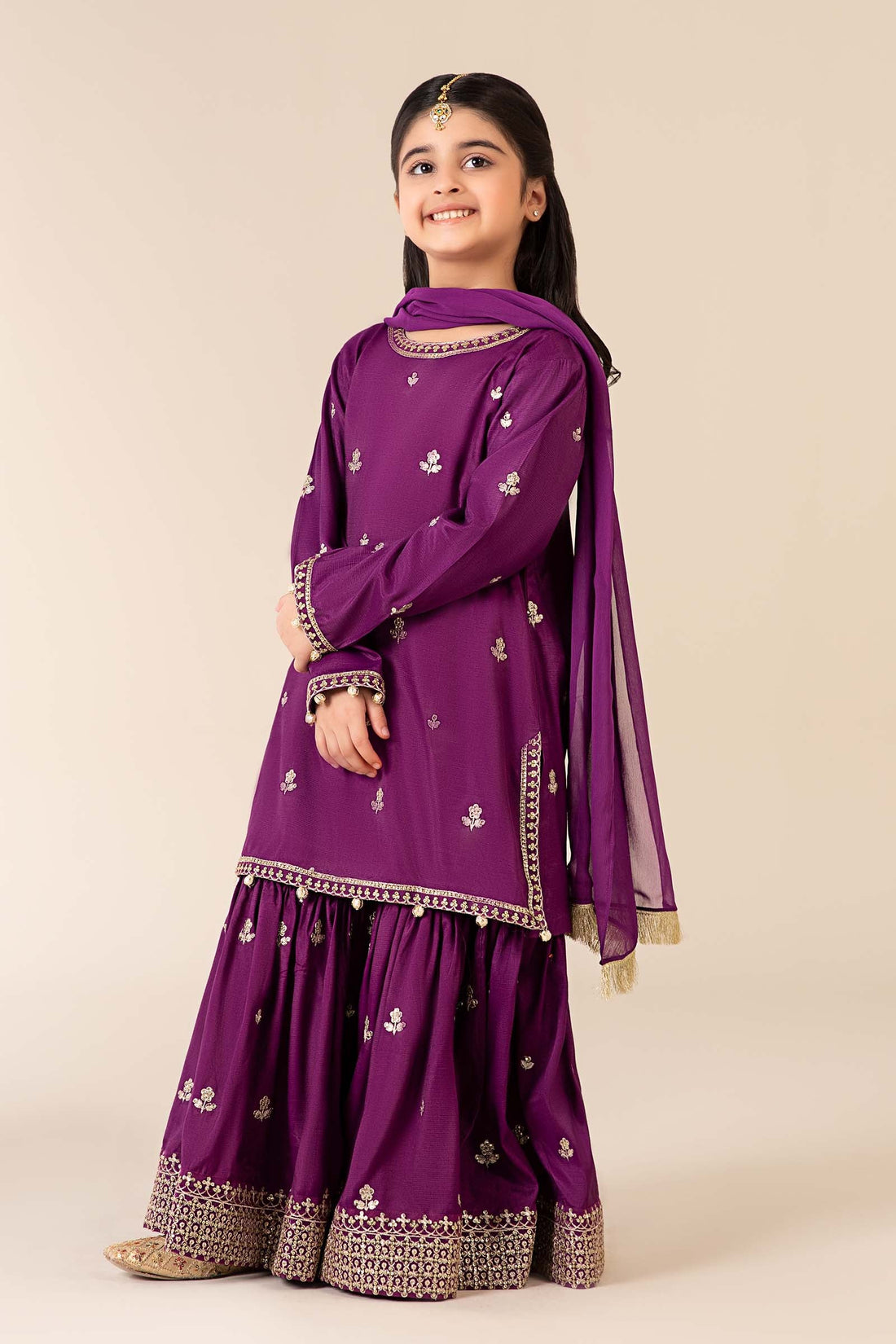 Maria B | Girls | MKS-EA25-30 (Purple) -  Maria B Maria B Kids - Original Designer Dress - House of Maryam