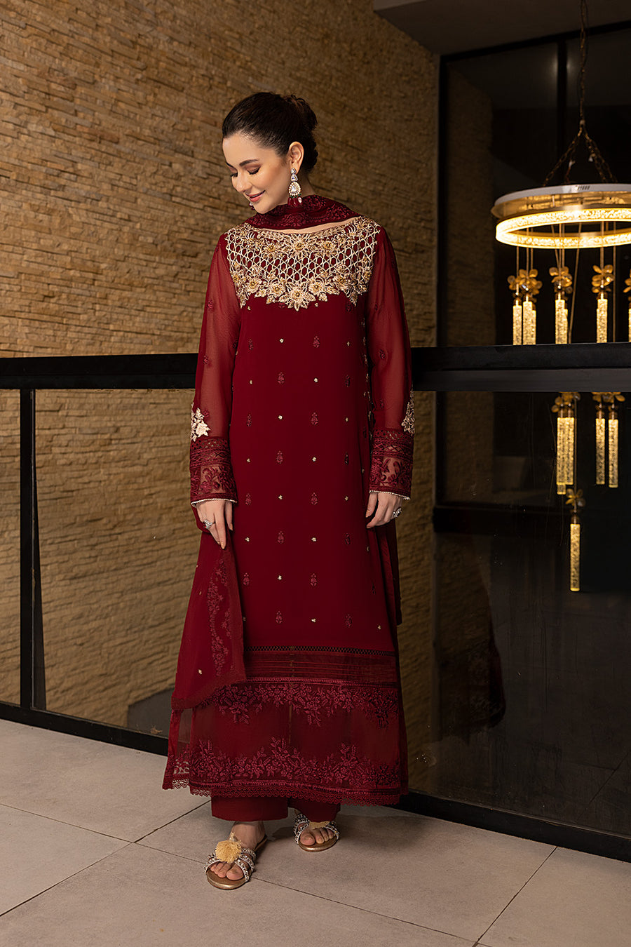Azure | Embroidered Chiffon Collection | Mookaite -  Sobia Nazir Luxury - Original Designer Dress - House of Maryam