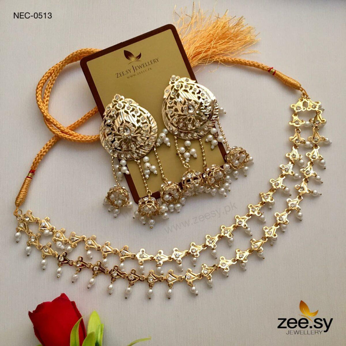 Nauratan Necklace-0513 -  Zeesy Necklace Sets - Original Designer Dress - House of Maryam