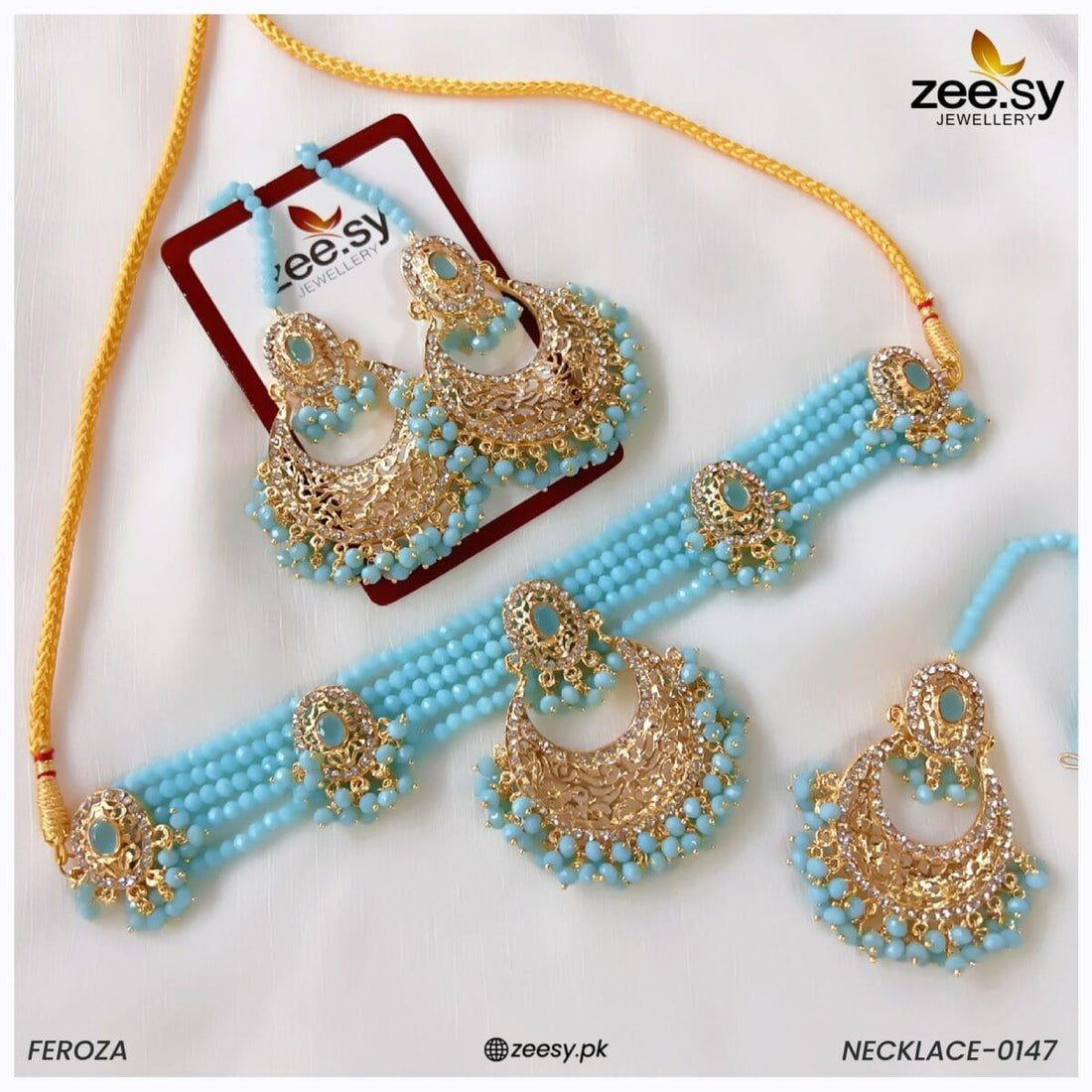 Necklace-0147 -  Zeesy Necklace Sets - Original Designer Dress - House of Maryam
