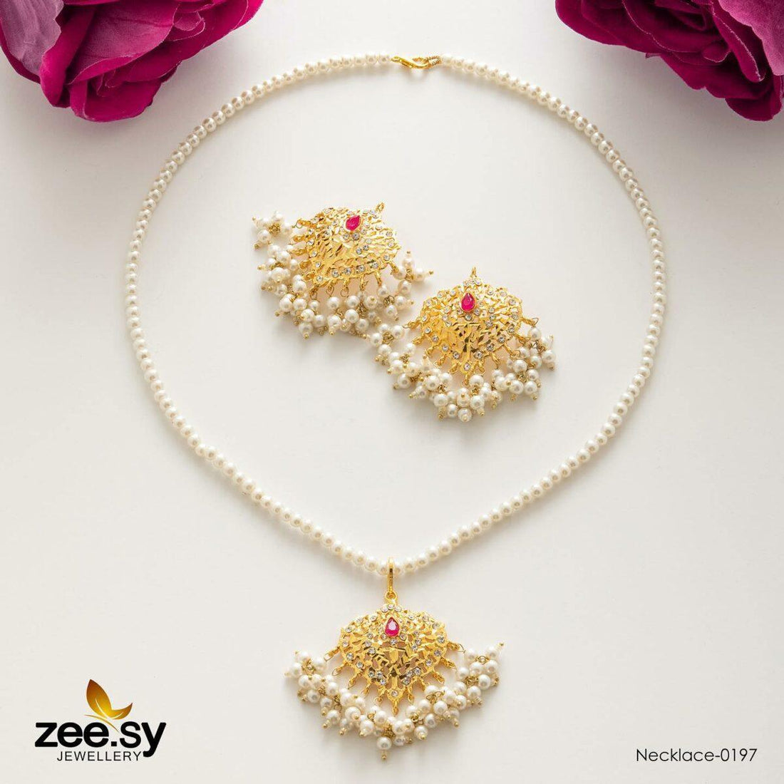 Necklace-0197 -  Zeesy Necklace Sets - Original Designer Dress - House of Maryam