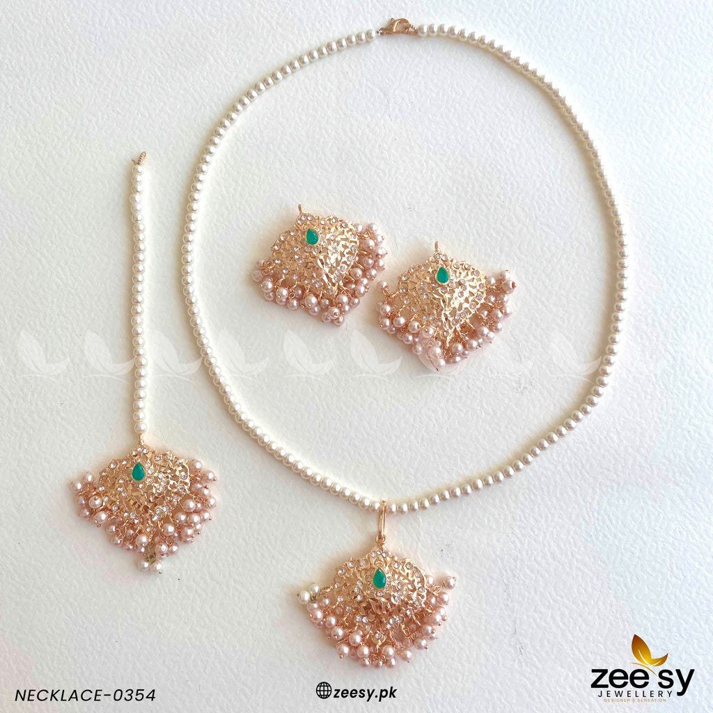 Necklace-0354 -  Zeesy Necklace Sets - Original Designer Dress - House of Maryam