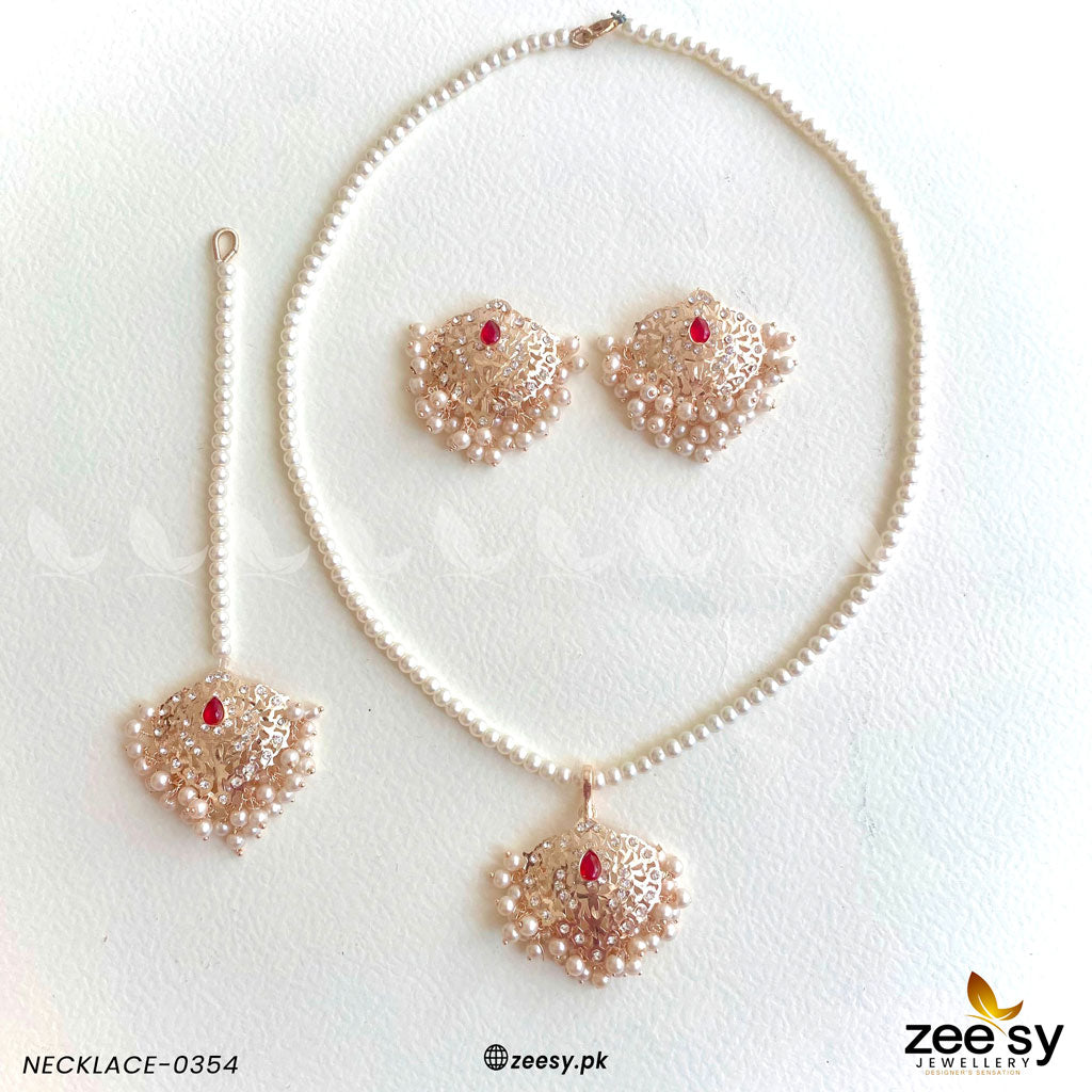 Necklace-0354 -  Zeesy Necklace Sets - Original Designer Dress - House of Maryam