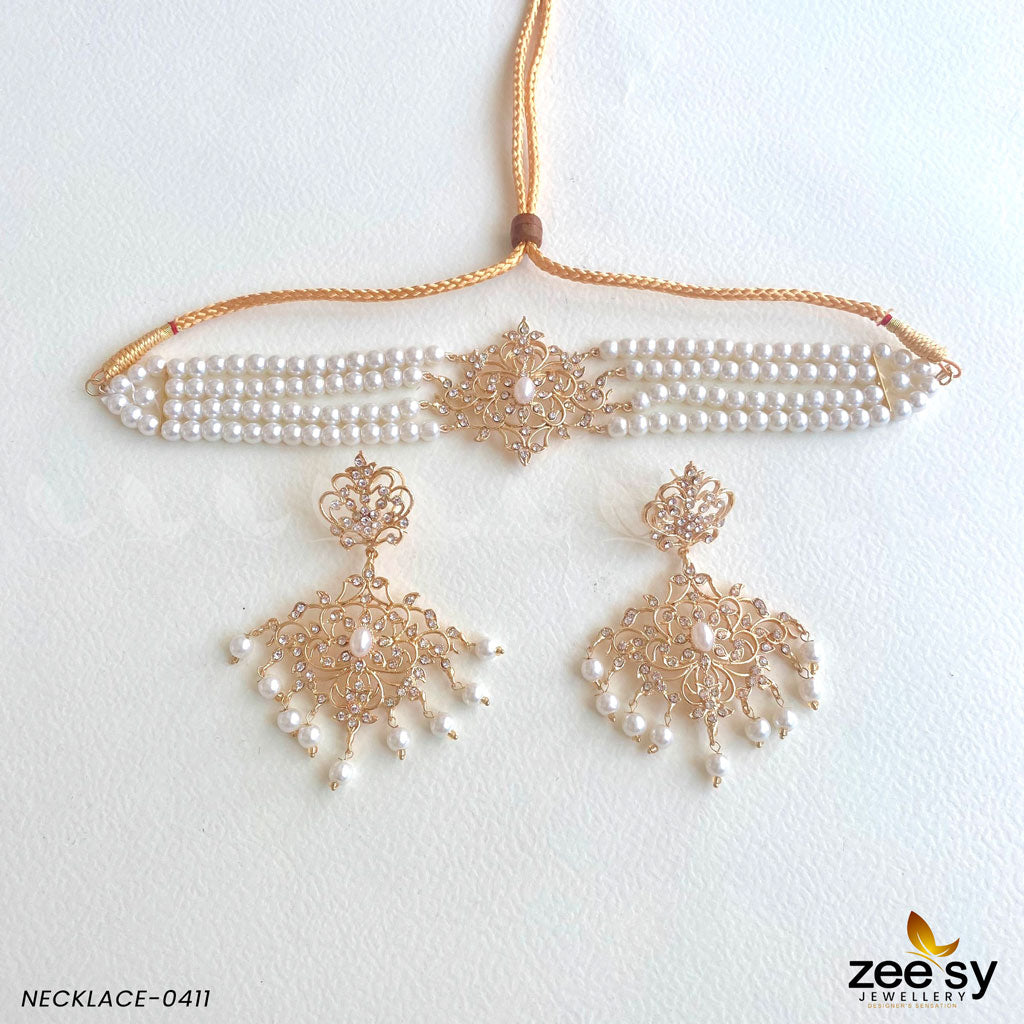 Necklace-0411 -  Zeesy Necklace Sets - Original Designer Dress - House of Maryam