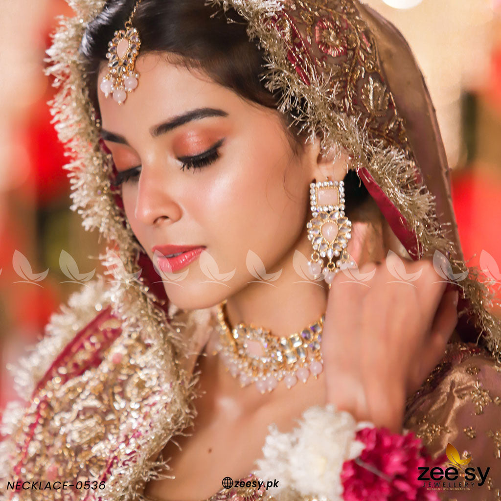 Kundan Necklace-0536 -  Zeesy Necklace Sets - Original Designer Dress - House of Maryam