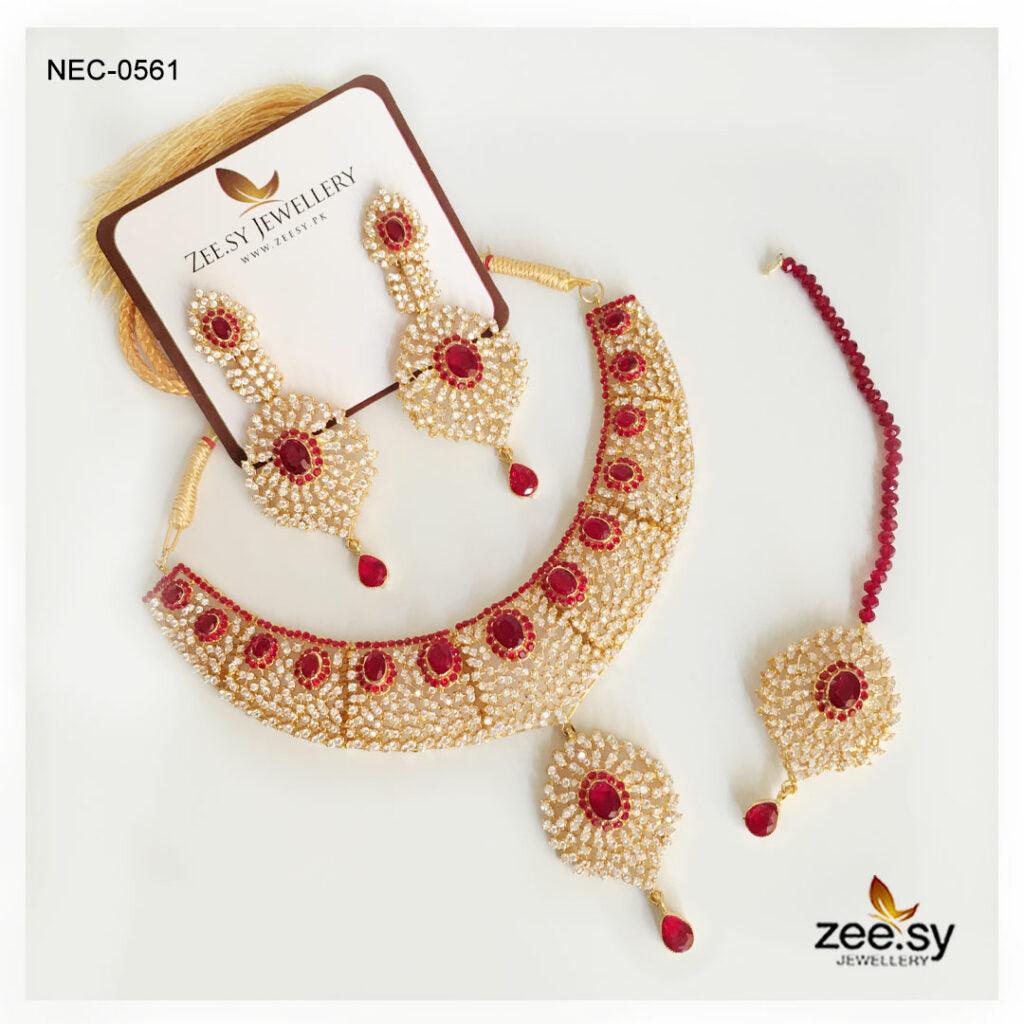 Necklace-0561 -  Zeesy Necklace Sets - Original Designer Dress - House of Maryam