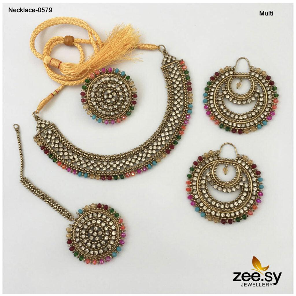 Necklace-0579 -  Zeesy Necklace Sets - Original Designer Dress - House of Maryam