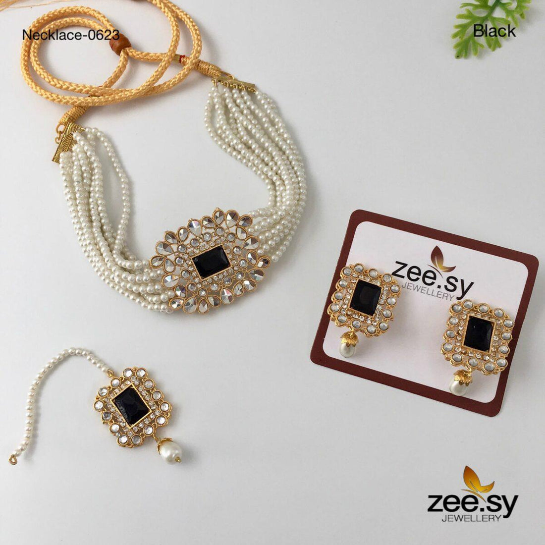 Necklace-0623 -  Zeesy bindiya - Original Designer Dress - House of Maryam