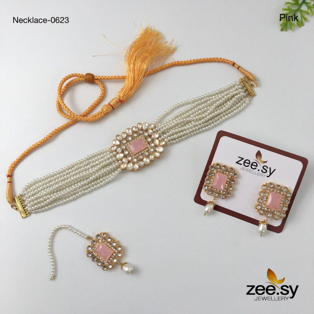 Necklace-0623 -  Zeesy bindiya - Original Designer Dress - House of Maryam
