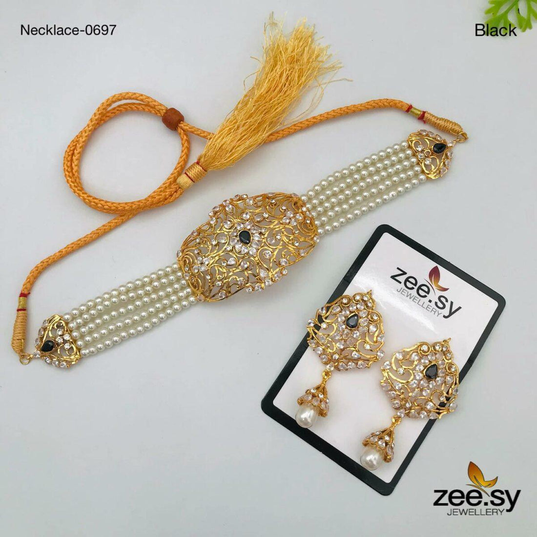 Necklace-0697 -  Zeesy Necklace Sets - Original Designer Dress - House of Maryam