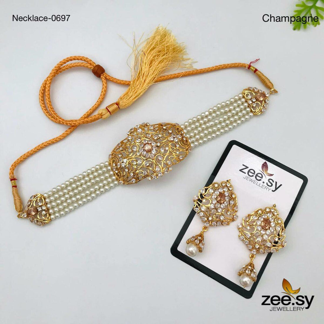 Necklace-0697 -  Zeesy Necklace Sets - Original Designer Dress - House of Maryam
