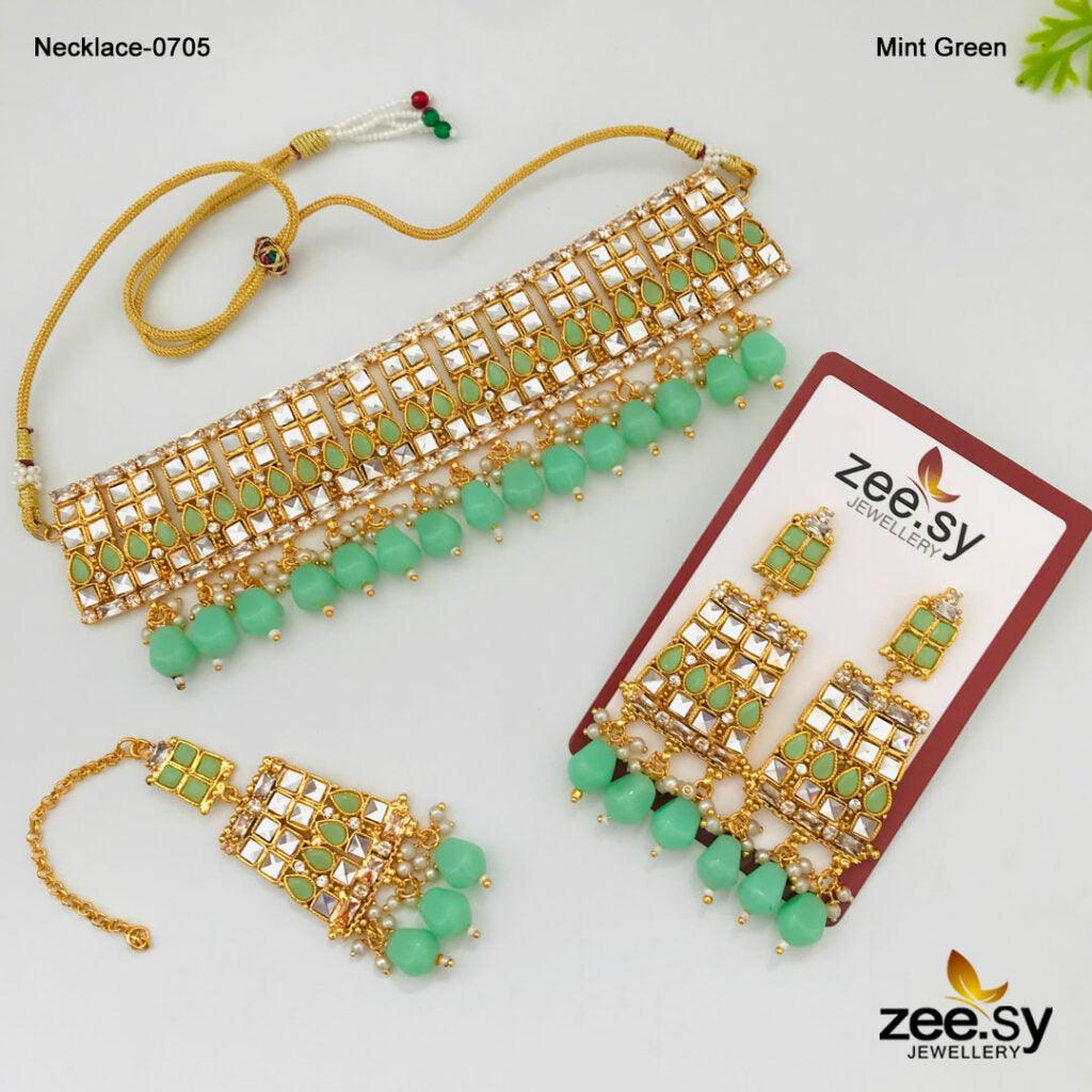 Necklace-0705 -  Zeesy Necklace Sets - Original Designer Dress - House of Maryam