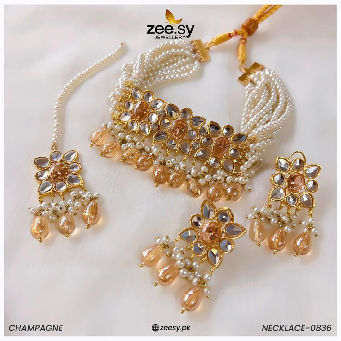 Necklace-0836 -  Zeesy Necklace Sets - Original Designer Dress - House of Maryam
