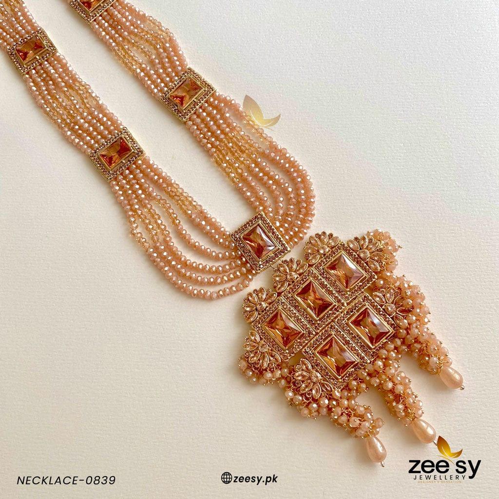 Mala Necklace-0839 -  Zeesy Necklace Sets - Original Designer Dress - House of Maryam