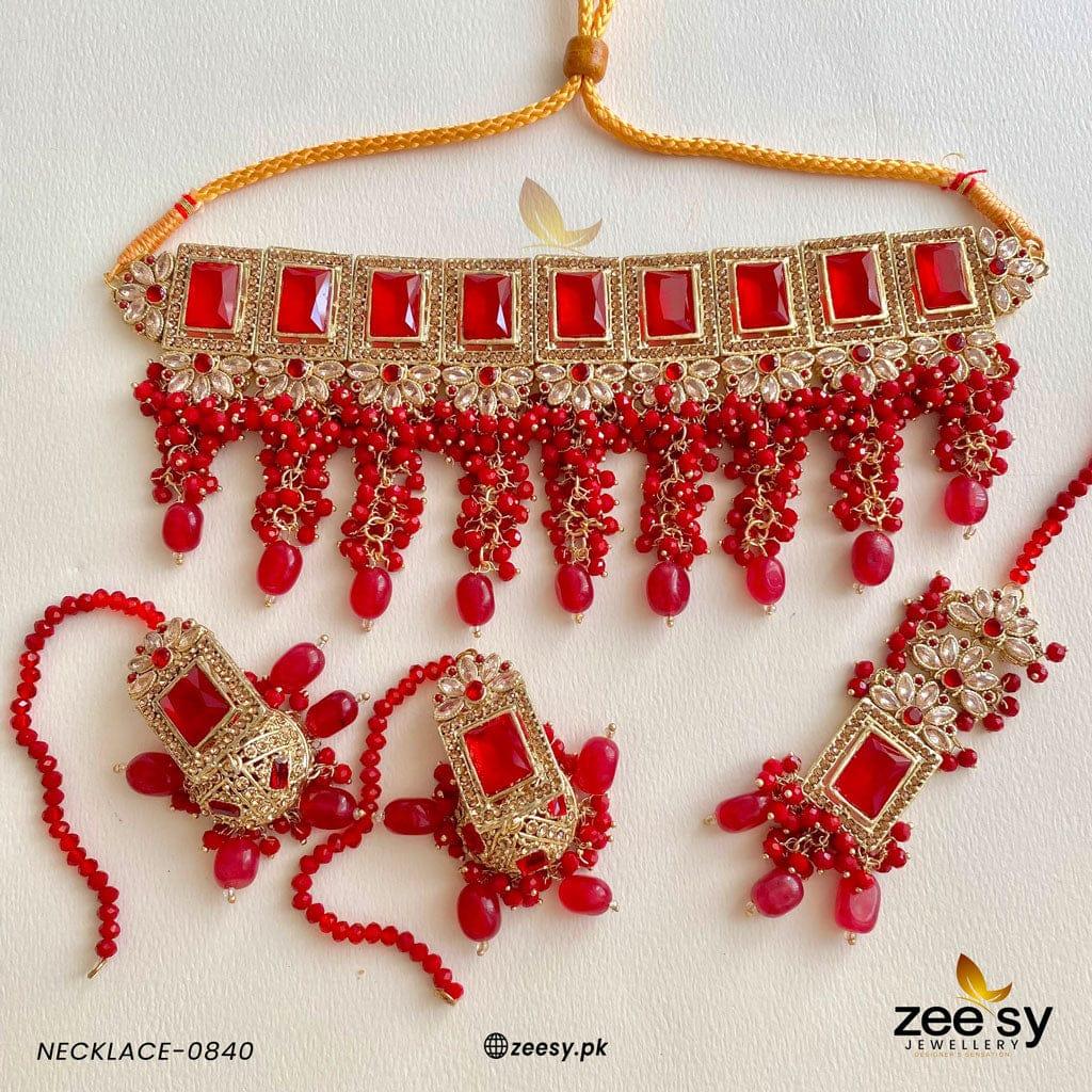 Necklace-0840 -  Zeesy Necklace Sets - Original Designer Dress - House of Maryam