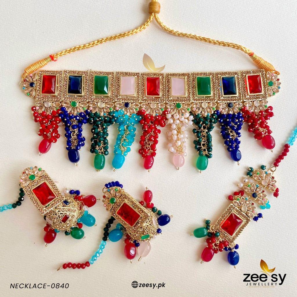 Necklace-0840 -  Zeesy Necklace Sets - Original Designer Dress - House of Maryam