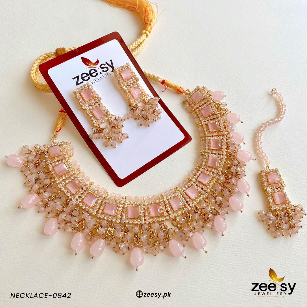 Necklace-0842 -  Zeesy Necklace Sets - Original Designer Dress - House of Maryam