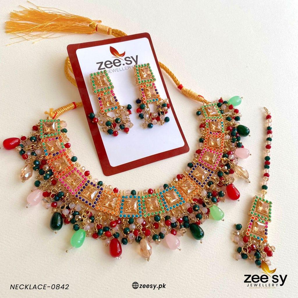 Necklace-0842 -  Zeesy Necklace Sets - Original Designer Dress - House of Maryam