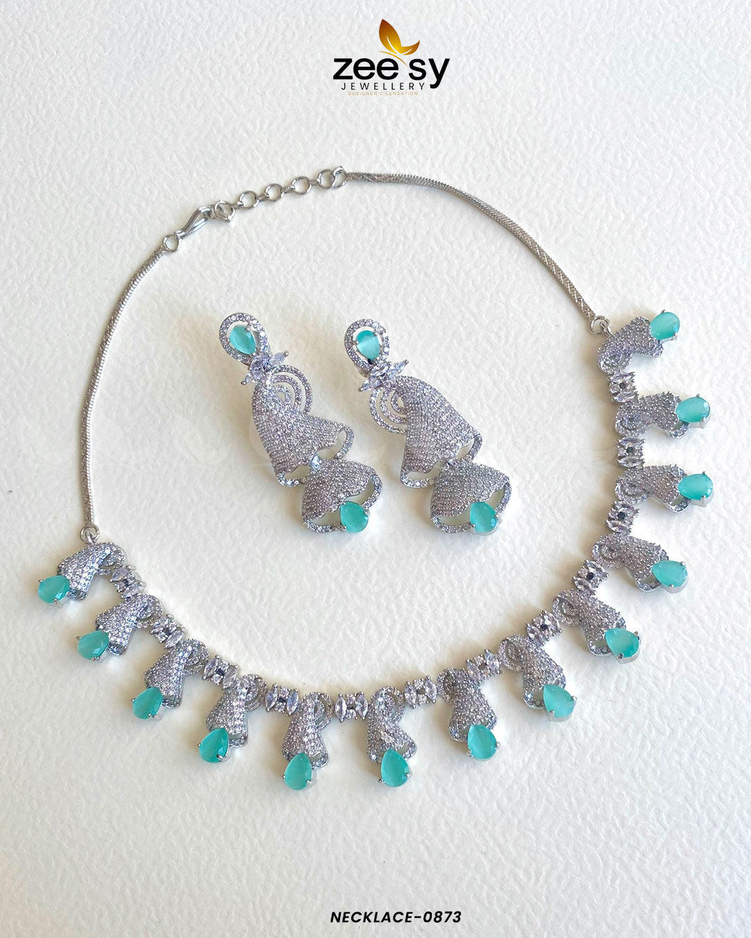 Necklace-0173 -  Zeesy Necklace Sets - Original Designer Dress - House of Maryam